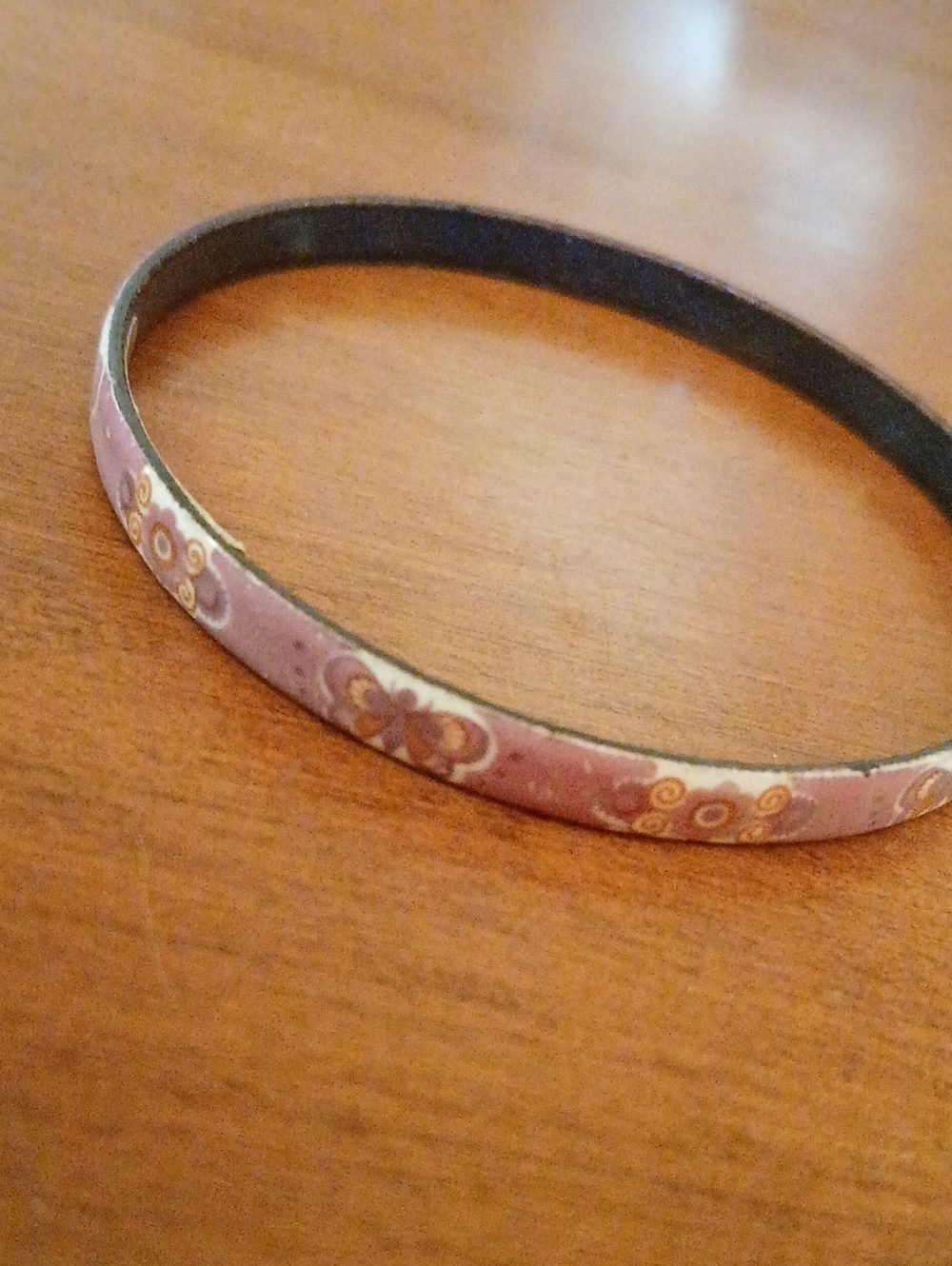 Vtg Made In AUSTRIA Michaela Frey Signed-Purple Butterfly Enamel Bangle Bracelet